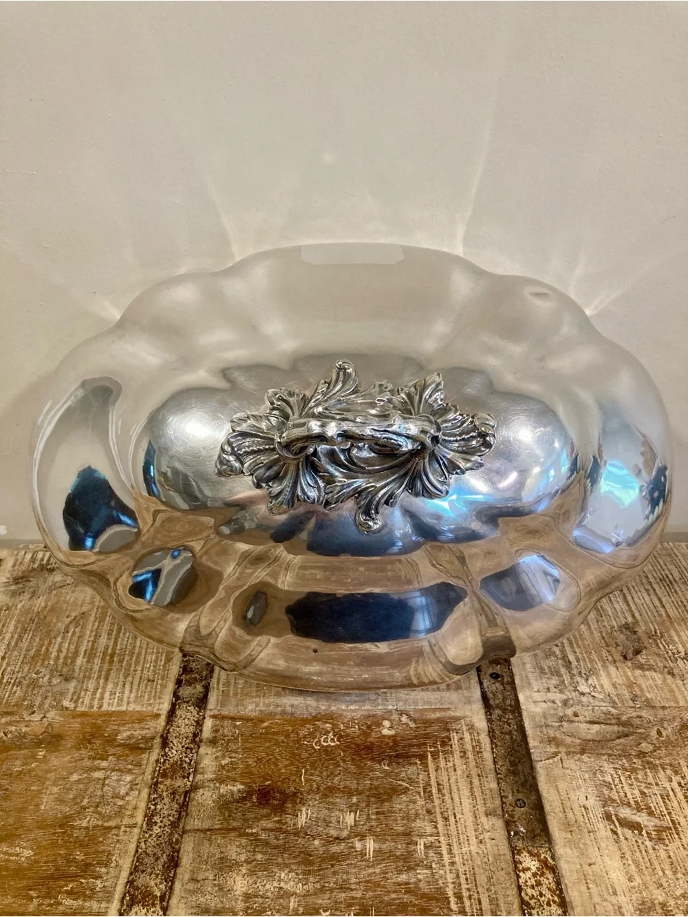 Mid-1800s Meat Cloche Victorian Silverplate Meat Dome Lid Roberts Cadman & Co